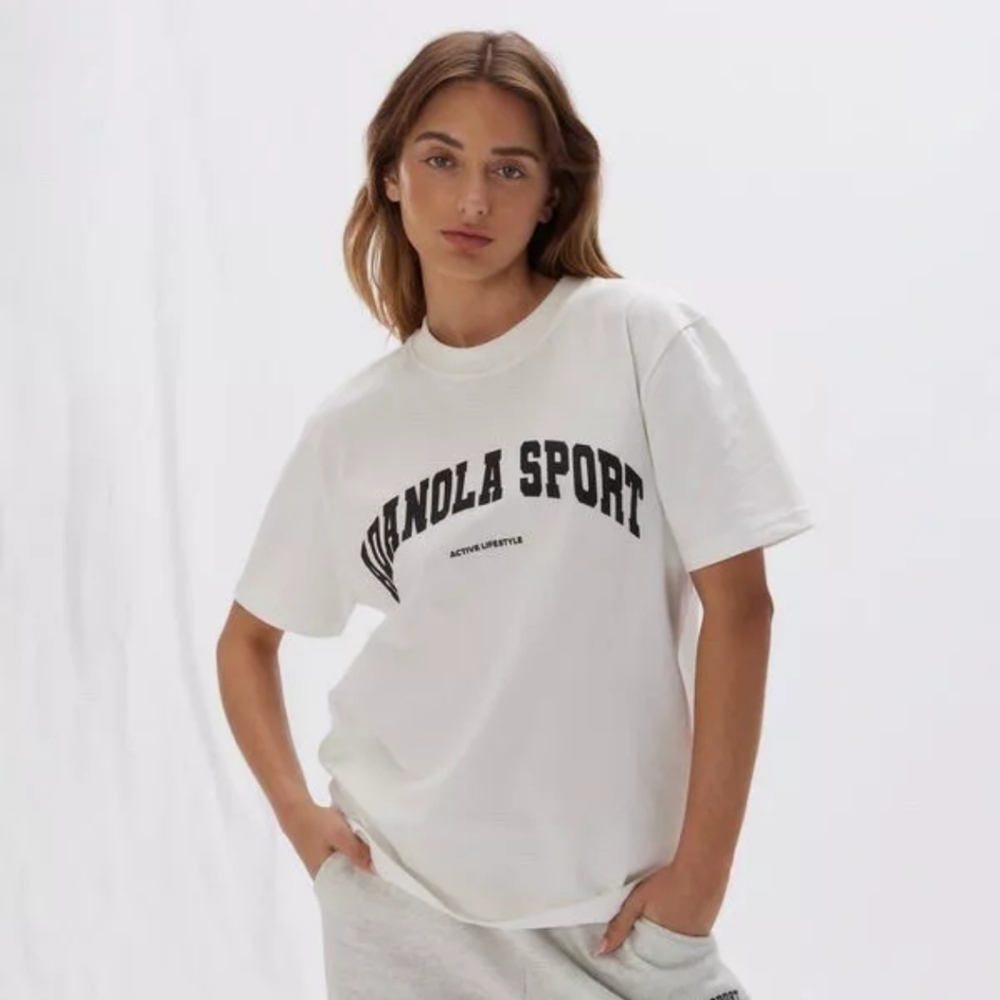 Adanola Sport Short Sleeve Oversized T-shirt - White Size M NWT Unisex